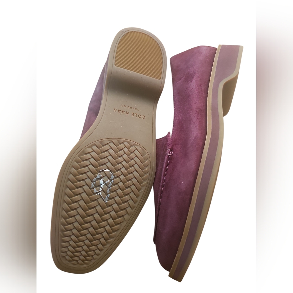 Cole Haan Go-To Suede Leather Slip On Loafers Women's Size 5.5 Burgundy New - Picture 7 of 7